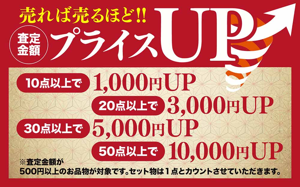 売れば売るほど査定金額プライスUP!